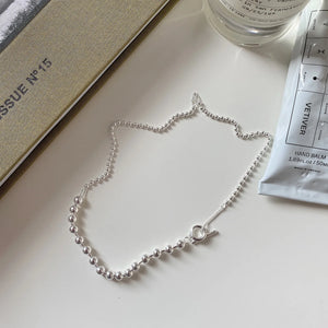 925 Silver Geometric Hook Box Necklace Non-Mainstream Network Red Necklaces