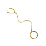 S925 Geometric Square Chain Tassel Ear Buckle Silver Earrings