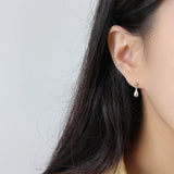 S925 Pure Silver Water Drop Earrings Minimalist INS Style