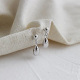 S925 Pure Silver Water Drop Earrings Minimalist INS Style