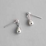 S925 Pure Silver Water Drop Earrings Minimalist INS Style