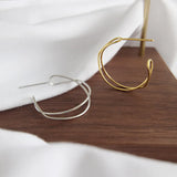 S925 Interwoven Wavy Twisted Silver Earrings