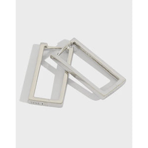 Geometric Square Silver Earrings Female Personality