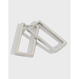 Geometric Square Silver Earrings Female Personality
