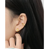 S925 Silver Earrings Ins2021 Concave Convex Wide Face Female Earrings