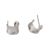 S925 Silver Earrings Ins2021 Concave Convex Wide Face Female Earrings