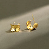 S925 Silver Earrings Ins2021 Concave Convex Wide Face Female Earrings