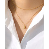S925 Sterling Silver Cartoon Bear Doll Necklace for Women