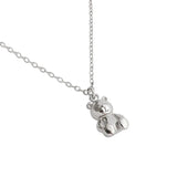 S925 Sterling Silver Cartoon Bear Doll Necklace for Women
