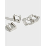 Square Earrings S925 Sterling Silver Personalized Student Jewelry