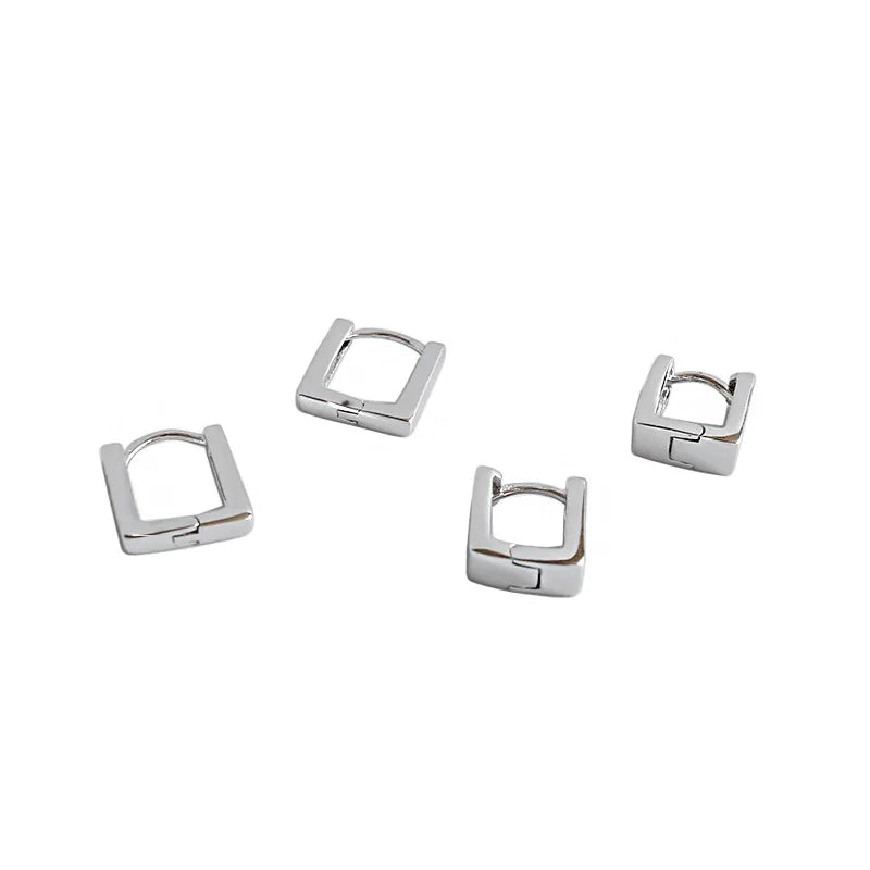 Square Earrings S925 Sterling Silver Personalized Student Jewelry