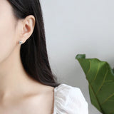 925 Silver Love Heart Earrings - Lovely Female Jewelry