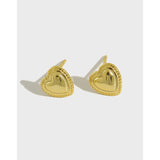 925 Silver Love Heart Earrings - Lovely Female Jewelry