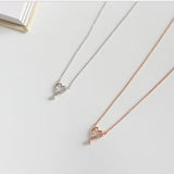 925 Silver Hollow Out Heart Zircon Pendant Necklace