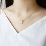 925 Silver Hollow Out Heart Zircon Pendant Necklace