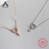925 Silver Hollow Out Heart Zircon Pendant Necklace
