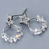 Silver 925 Women's Pentagram Zircon Stud Earrings