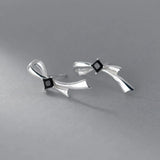 Retro Style Silver Summer Square Earrings
