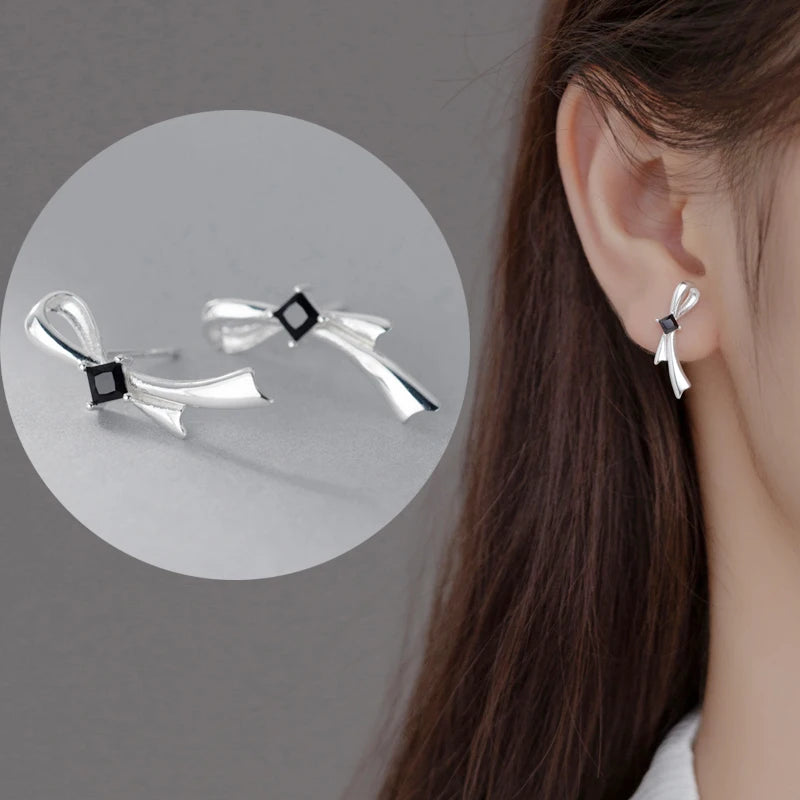 Retro Style Silver Summer Square Earrings