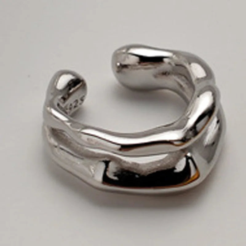 S925 Double-layer Hollow Ear Clip No Ear Hole