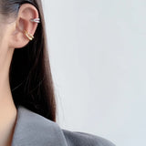 S925 Double-layer Hollow Ear Clip No Ear Hole