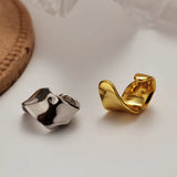Sterling Silver Irregular Geometric Ear Clip, Texture Design