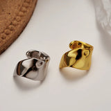 Sterling Silver Irregular Geometric Ear Clip, Texture Design
