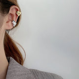 Sterling Silver Irregular Geometric Ear Clip, Texture Design