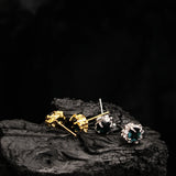 Sterling Silver Gem Inlaid Earrings - Female Texture Earrings