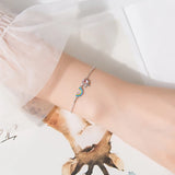Small Fresh Silver 925 Women's Rainbow Unicorn Bracelet