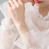 Small Fresh Silver 925 Women's Rainbow Unicorn Bracelet