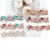 Texture Bow Hairpin Double-Layer Crystal Hair Clip Blonde Hairband