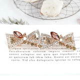 Texture Bow Hairpin Double-Layer Crystal Hair Clip Blonde Hairband