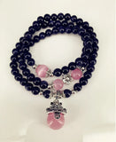 Zhaocai Cat Pink Crystal Sandstone Bracelet Original Multi-layer Women's Jewelry