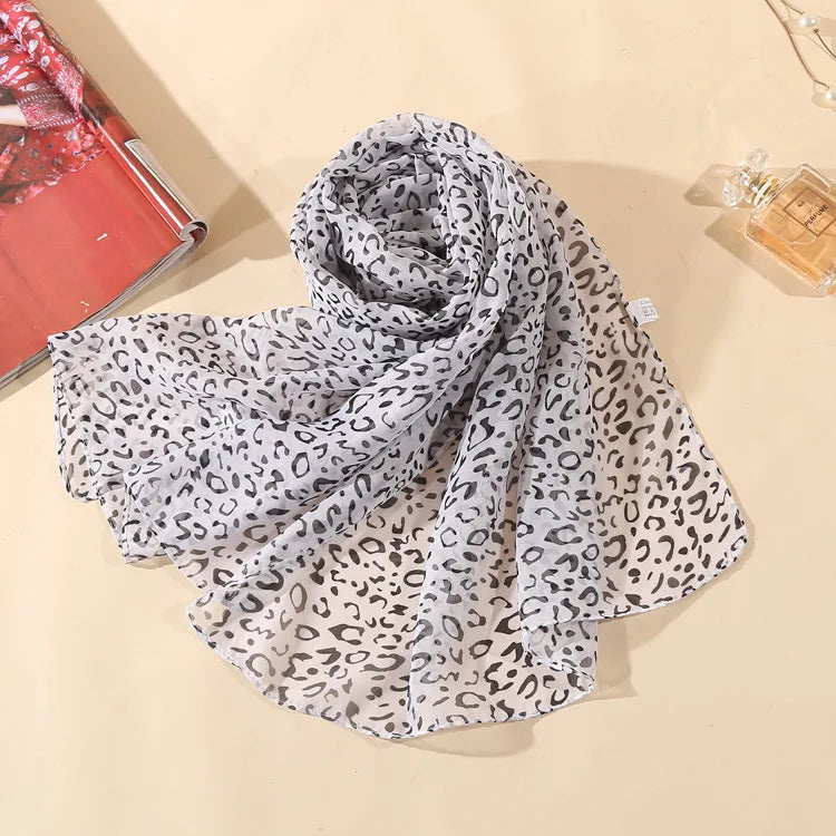 Leopard Print Veil Scarf All-match Headscarf