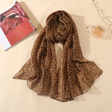 Leopard Print Veil Scarf All-match Headscarf