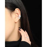 INS Minority Design Lucky Grass Texture S925 Silver Earless Clip