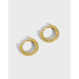 Geometric Circle Texture S925 Silver Earrings
