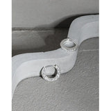 Geometric Circle Texture S925 Silver Earrings