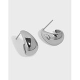 Geometric Oval Texture S925 Silver Ear Nail