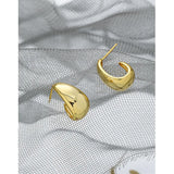 Geometric Oval Texture S925 Silver Ear Nail