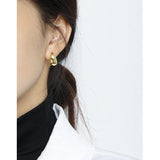 Geometric Oval Texture S925 Silver Ear Nail