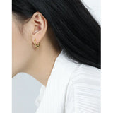Minimal Geometric Texture S925 Silver Earrings for Women