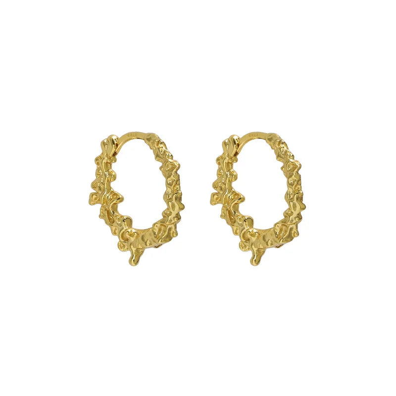 Minimal Geometric Texture S925 Silver Earrings for Women