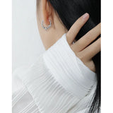 Minimal Geometric Texture S925 Silver Earrings for Women