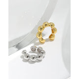 Geometric Ball S925 Sterling Silver Earless Ear Clip