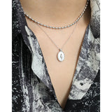 Geometric Ellipse Tulip Shell S925 Sterling Silver Necklace for Women