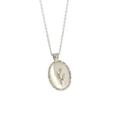 Geometric Ellipse Tulip Shell S925 Sterling Silver Necklace for Women