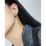 Ins Niche Joker Zircon Round Beads Sterling Silver Earrings