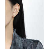 Ins Niche Joker Zircon Round Beads Sterling Silver Earrings